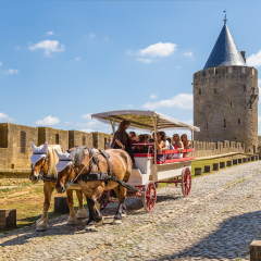 Camping Serignan Plage Herault Region Carcassonne Remparts Caleche