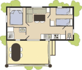 Serignan Plage Nature - Mobilhome Cottage 4/6 personnes - Plan du mobilhome