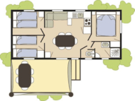 Serignan Plage Nature - Mobile home Famille 6 pers - Accommodation plan