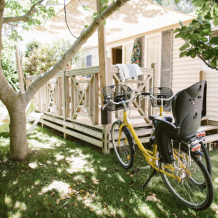 Serignan Plage Nature - Mobilheim Harmonie 4-6 Pers. - Außenbereich und überdachte Terrasse