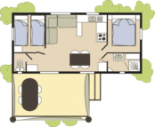 Serignan Plage Nature - Mobilhome Harmonie 4-6 pers - Plan de l\'hébergement